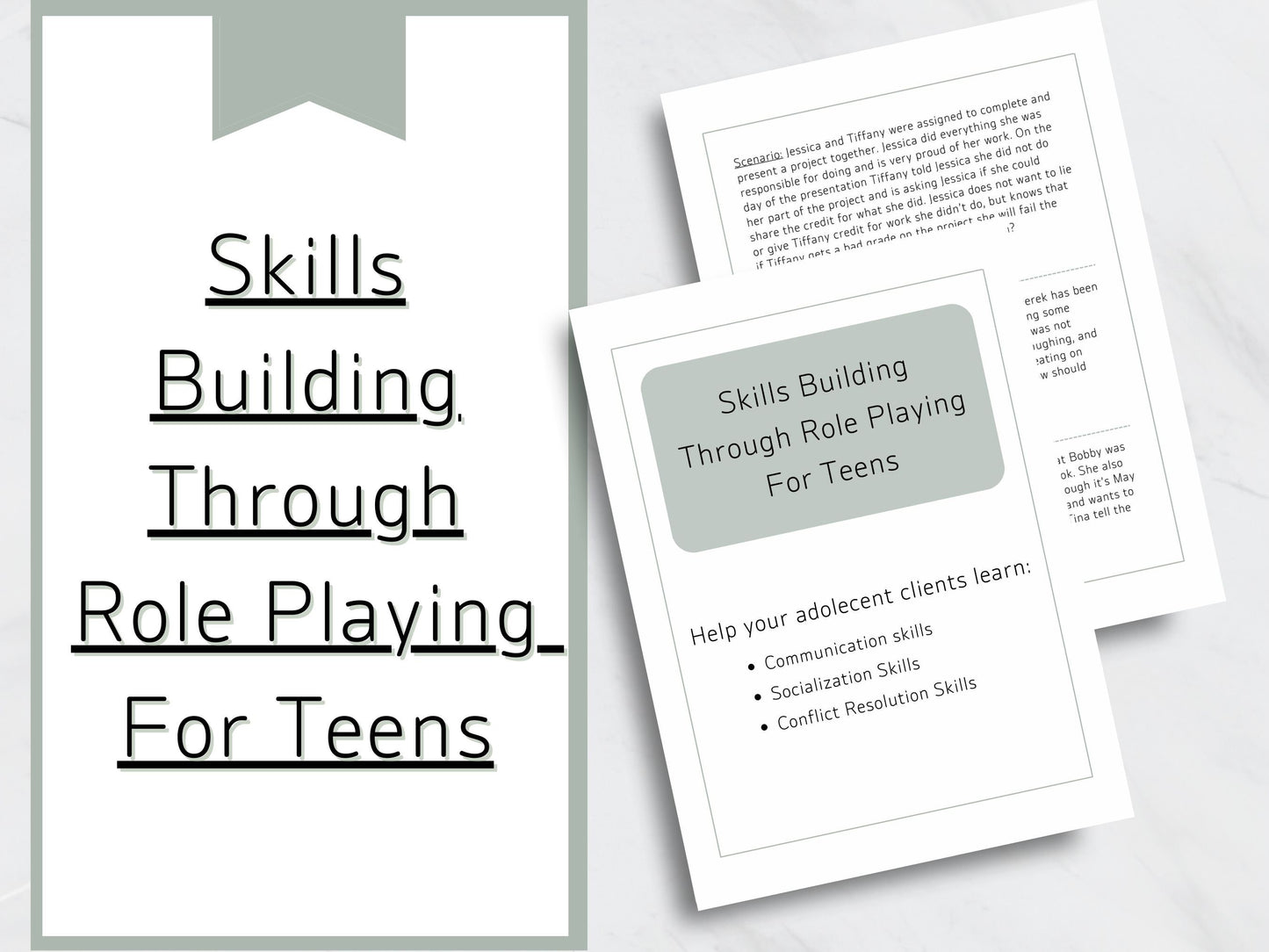 Skills Building Role Playing For Teens Scenario Packet- Digital Download