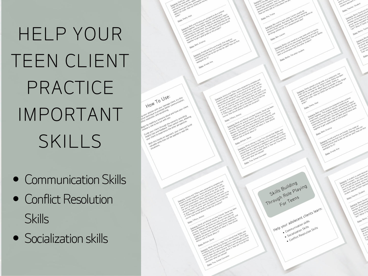 Skills Building Role Playing For Teens Scenario Packet- Digital Download