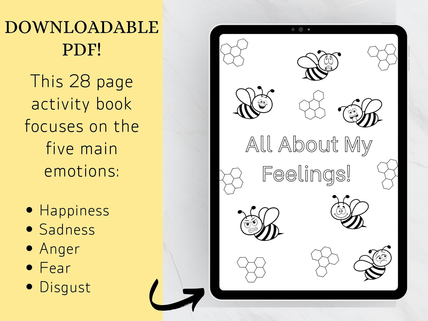 All About My Feelings: Coloring and Activity Book- Digital PDF