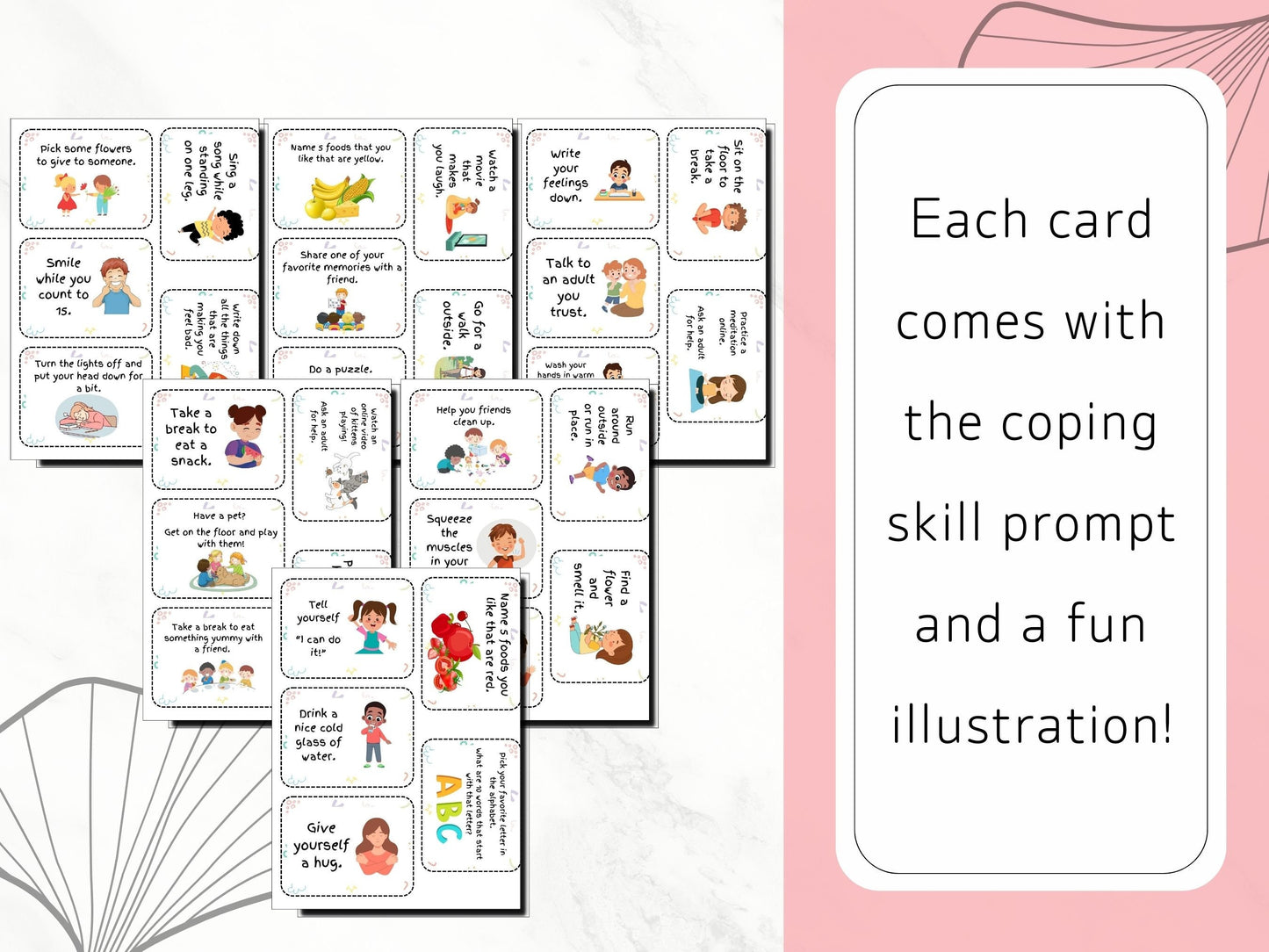 100 Coping Skill Cards for Kids- Digital PDF