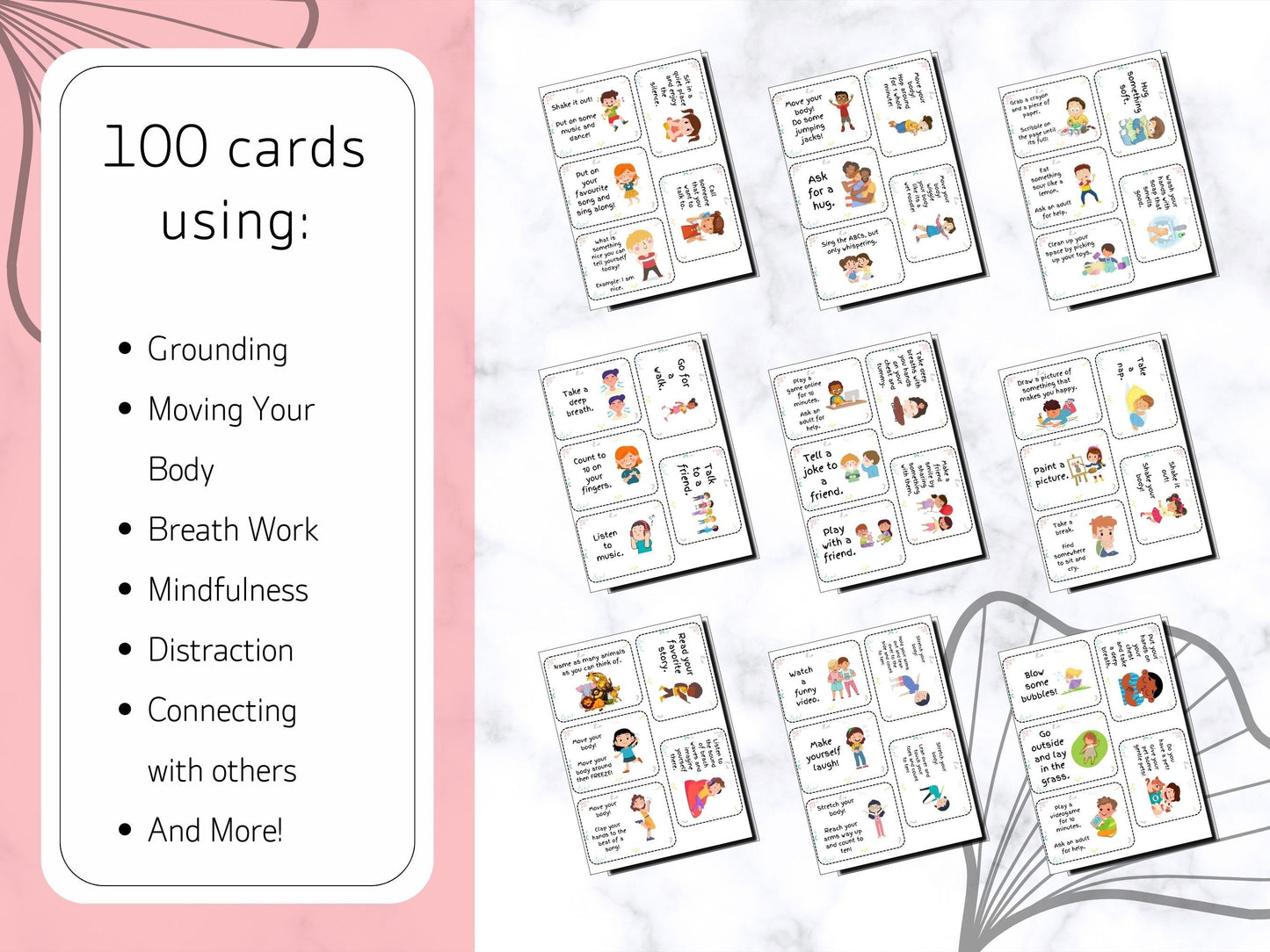 100 Coping Skill Cards for Kids- Digital PDF