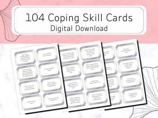 104 Coping Skill Cards- Digital PDF