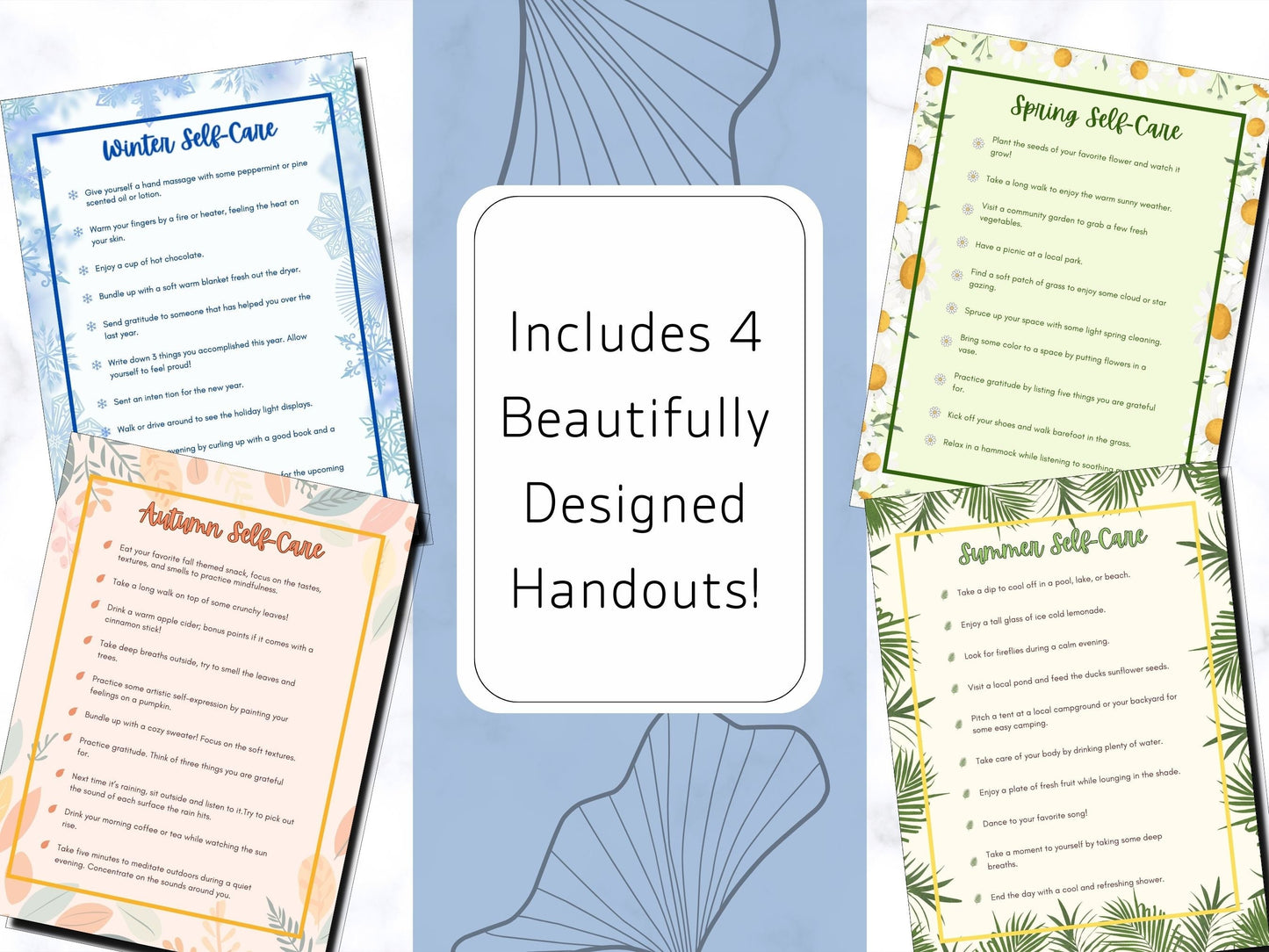 Seasonal Self-care Handouts-Digital Download